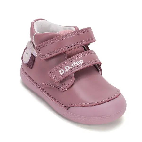 Pantofi D.D.Step fete, piele naturală, primii pași, mov, talpă flexibilă, model aparat foto_S066-62216F-20_Pebebe