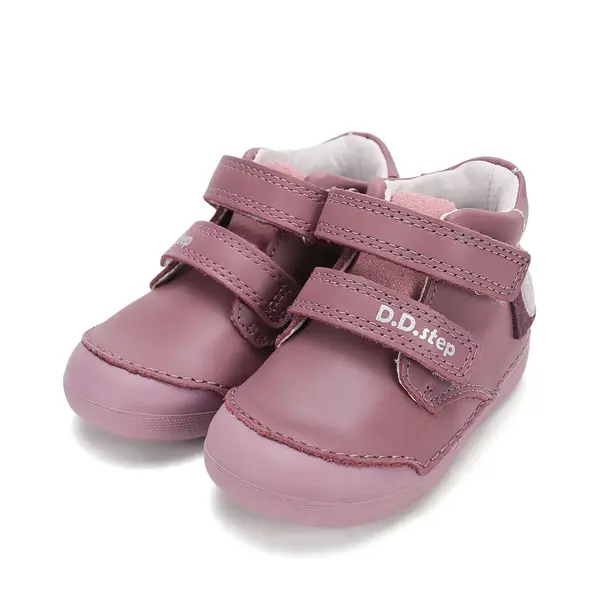 Pantofi D.D.Step fete, piele naturală, primii pași, mov, talpă flexibilă, model aparat foto_S066-62216F-20_Pebebe