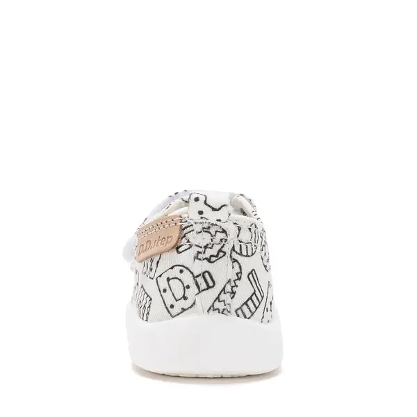 Pantofi de Colorat, D.D Step din panaza, alb cu design litere_C100-71174-22_Pebebe