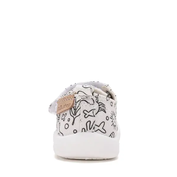 Pantofi de Colorat, D.D Step din panaza, alb cu design Oceanic_C100-71174AL-28_Pebebe