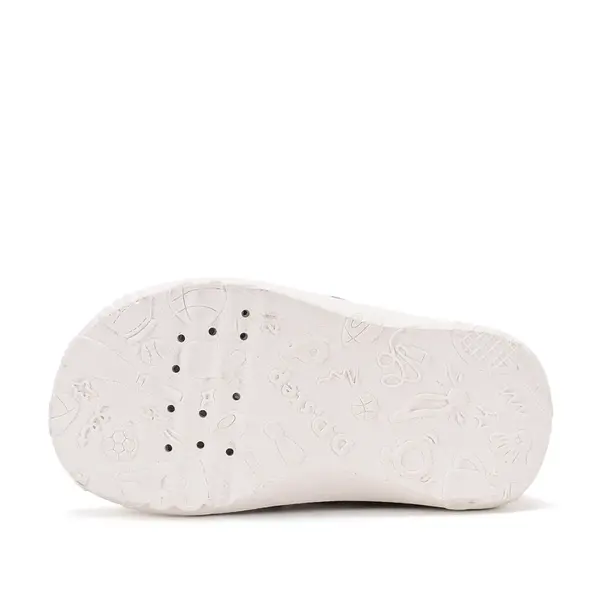 Pantofi de interior D.D.Step de colorat, cu carioci incluse, 2 scaiuri, alb, print Legume si fructe_C086-71353-20_Pebebe