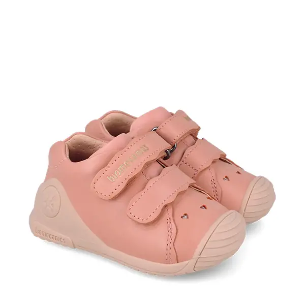 Pantofi Biomecanics fete, piele naturala, Biogateo Casual, roz perforatii inimioare_261101-B193-19_Pebebe