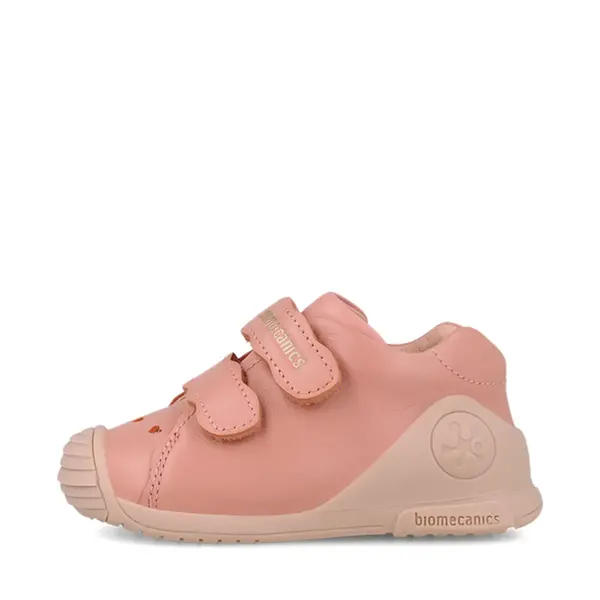 Pantofi Biomecanics fete, piele naturala, Biogateo Casual, roz perforatii inimioare_261101-B193-19_Pebebe