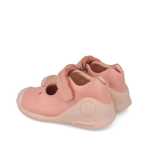 Pantofi fete, piele naturala, Biogateo Casual, roz print inimioare, Biomecanics_261100-B193-20_Pebebe