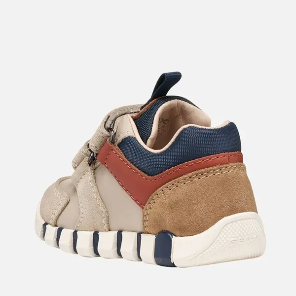 Pantofi Geox baieți, piele naturala, brant antibacterian, Geox Respira, Iupidoo, Bej_B3555D-05422-C6181-22_Pebebe