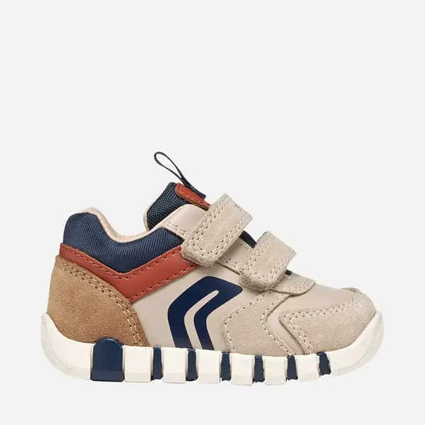 Pantofi Geox baieți, piele naturala, brant antibacterian, Geox Respira, Iupidoo, Bej_B3555D-05422-C6181-22_Pebebe