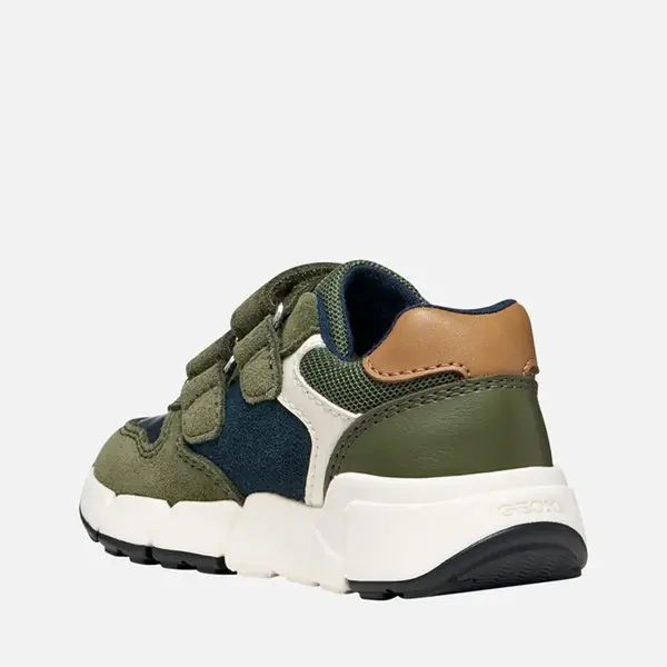 Pantofi Geox Baieti, piele naturala, brant antibacterian, Flexyper mini, khaki_B656GC-05422-CB36N-20_Pebebe