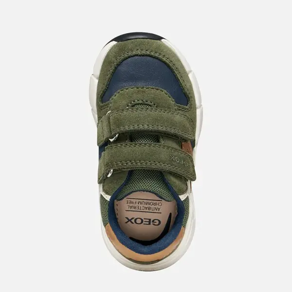 Pantofi Geox Baieti, piele naturala, brant antibacterian, Flexyper mini, khaki_B656GC-05422-CB36N-20_Pebebe