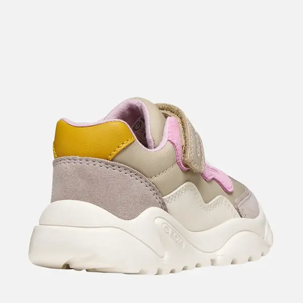 Pantofi Geox fete, piele naturala, brant antibacterian, Geox Respira, Ciufciuf, bej, roz_B455QB-0FU22-C5378-21_Pebebe