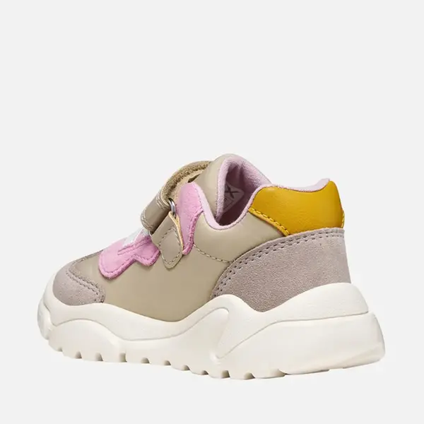 Pantofi Geox fete, piele naturala, brant antibacterian, Geox Respira, Ciufciuf, bej, roz_B455QB-0FU22-C5378-21_Pebebe