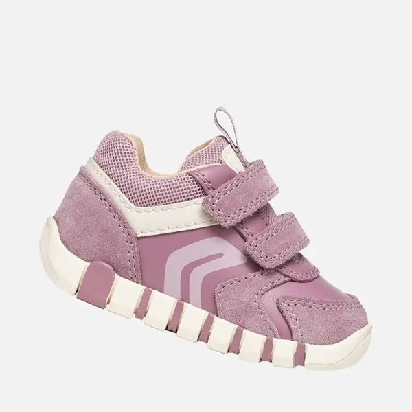 Pantofi Geox fete, piele naturala, brant antibacterian, Geox Respira, Iupidoo, roz prafuit_B3558C-05422-C8023-19_Pebebe