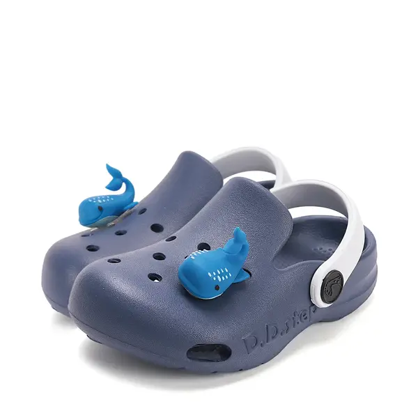 Papuci Cauciuc D.D Step albastru cu balena albastra_J109-61142A-32/33_Pebebe