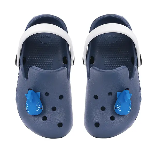 Papuci Cauciuc D.D Step albastru cu balena albastra_J109-61142A-32/33_Pebebe