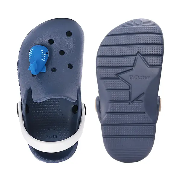 Papuci Cauciuc D.D Step albastru cu balena albastra_J109-61142A-32/33_Pebebe
