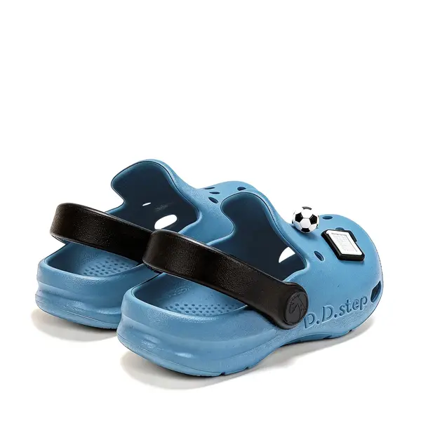 Papuci Cauciuc D.D Step albastru cu minge de fotbal_J109-61661-24/25_Pebebe