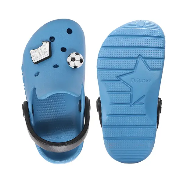 Papuci Cauciuc D.D Step albastru cu minge de fotbal_J109-61661-32/33_Pebebe