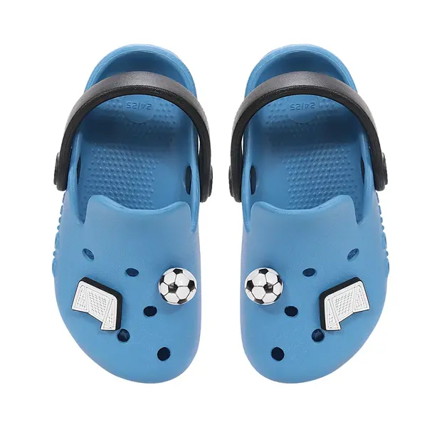 Papuci Cauciuc D.D Step albastru cu minge de fotbal_J109-61661-24/25_Pebebe