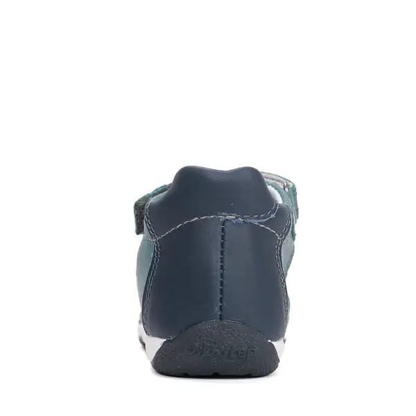 Sandale baieti cu barete si ajustare cu 2 scaiuri, piele naturala, talpa flexibila, verde inchis, D.D. Step_G111-61843M-31_Pebebe