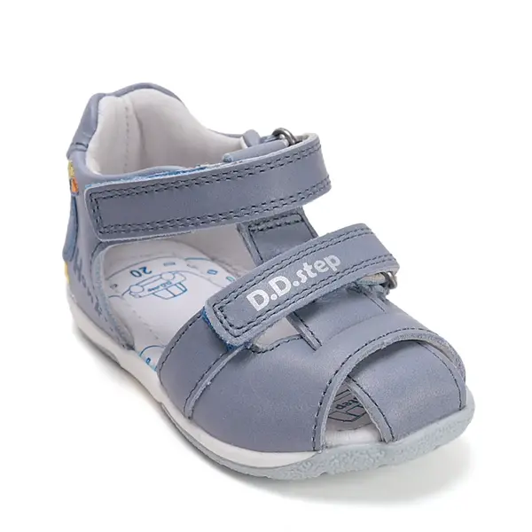 Sandale baieti, piele naturala, rata, albastru, D.D.Step_G111-61581B-21_Pebebe