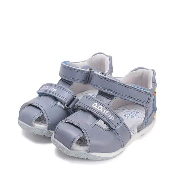 Sandale baieti, piele naturala, rata, albastru, D.D.Step_G111-61581B-21_Pebebe