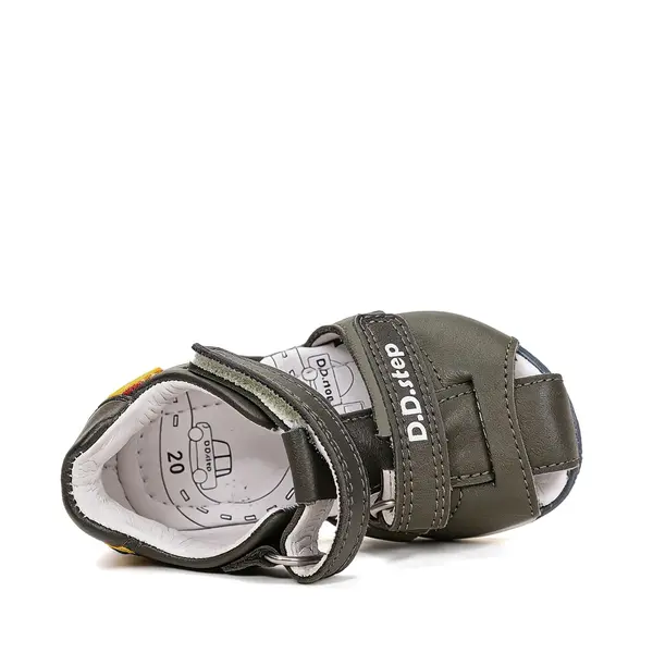 Sandale baieti, piele naturala, rata, khaki, D.D.Step_G111-61581-20_Pebebe