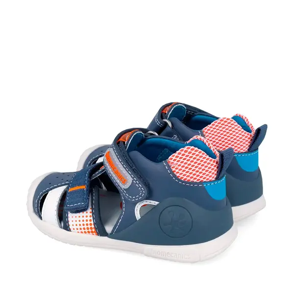 Sandale Biomecanics baieti, talpa flexibila, protectie degete, Biogateo Casual, albastru_262124-A556-20_Pebebe