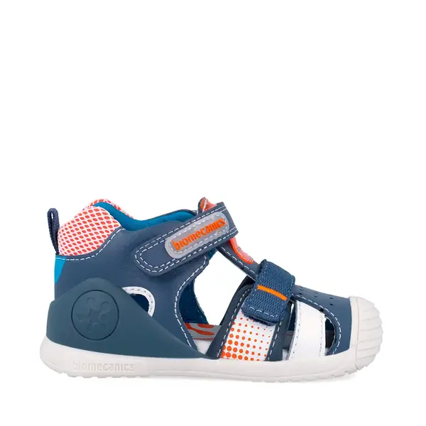 Sandale Biomecanics baieti, talpa flexibila, protectie degete, Biogateo Casual, albastru_262124-A556-20_Pebebe