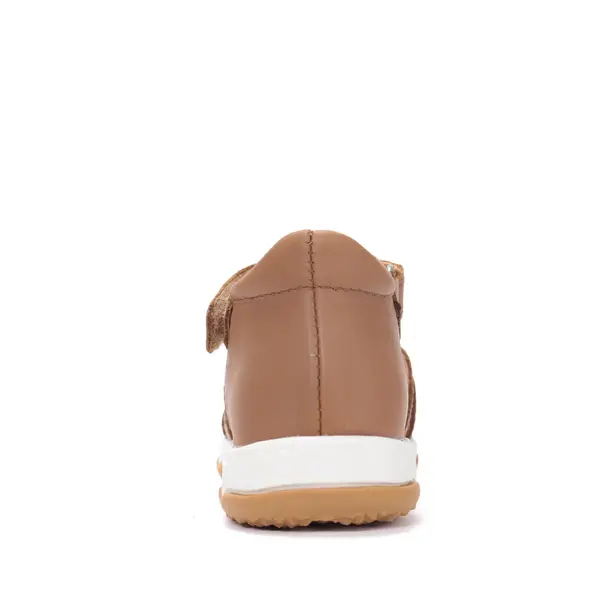 Sandale D.D. Step fete, piele naturală, maro cu imprimeu flori_G064-61849-25_Pebebe