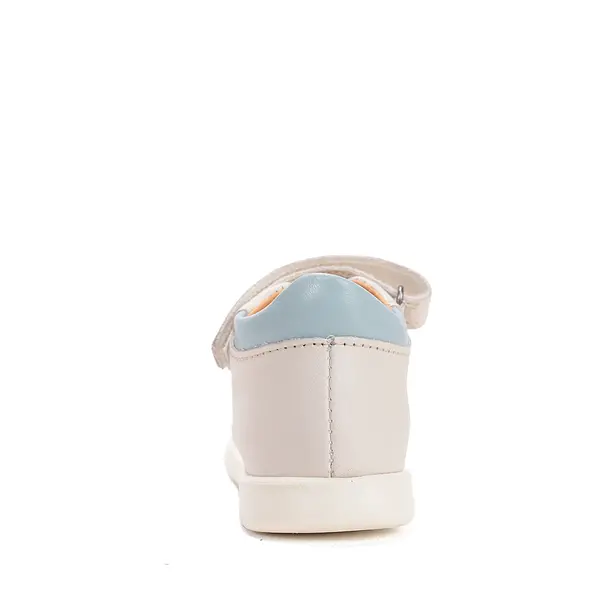 Sandale D.D Step fete, piele naturala, talpa felxibila, alb cu imprimeu_G055-61642L-32_Pebebe