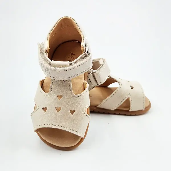 Sandale din piele naturala, talpa flexibila, barefoot, crem sidef_RO-800-2-18_Pebebe