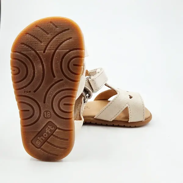 Sandale din piele naturala, talpa flexibila, barefoot, crem sidef_RO-800-2-18_Pebebe