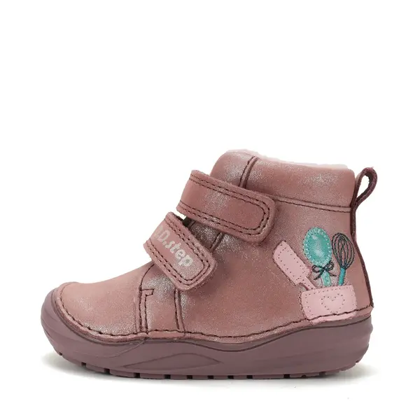 Ghete D.D Step fete, piele naturala, talpa flexibila, captuseala textila, roz sidef_A071-62882A-20_Pebebe