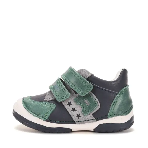 Pantofi DD Step baieti, piele naturală, cu suținere, talpa flexibila, bleumarin verde_S038-62241A-19_Pebebe