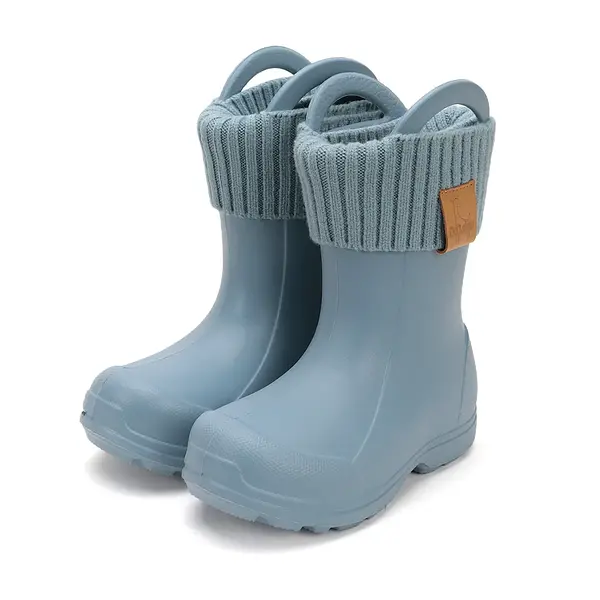 Cizme de ploaie pentru baieti, D.D.Step, albastru fume, din cauciuc cu interior textil detașabil, brant termic_SI106-52859-20/21_Pebebe
