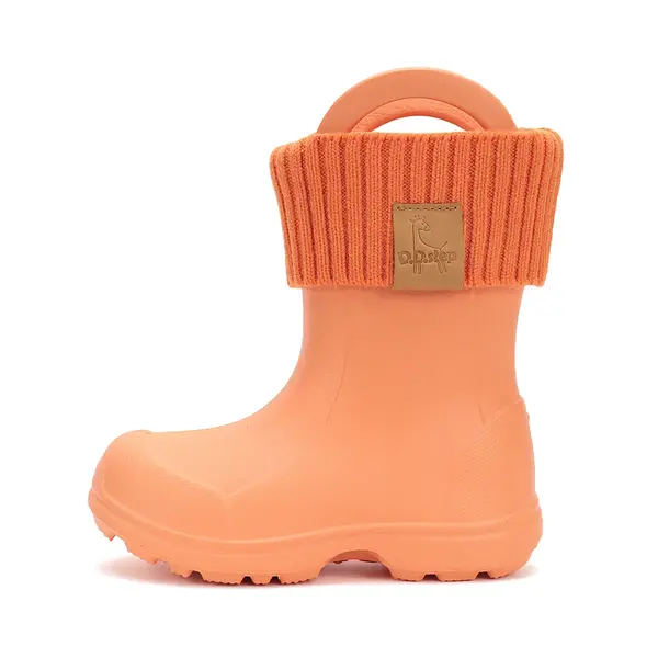 Cizme de ploaie pentru baieti,  D.D.Step, portocaliu, din cauciuc cu interior textil detașabil, brant termic_SI106-52225-20/21_Pebebe