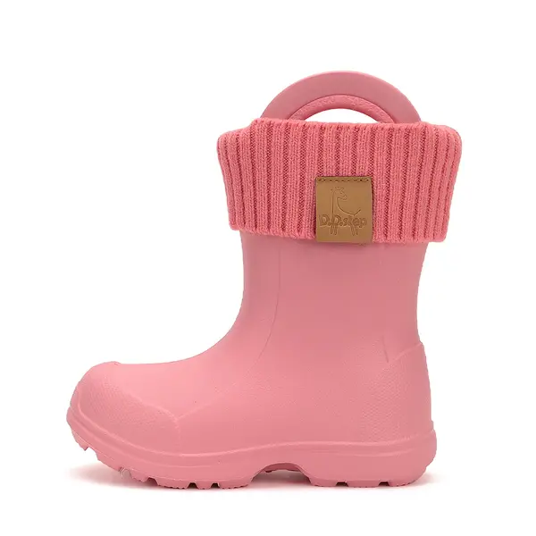 Cizme de ploaie pentru baieti,  D.D.Step, roz, din cauciuc cu interior textil detașabil, brant termic_SI106-52697-20/21_Pebebe