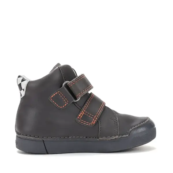 Ghete D.D.Step baieti cu LED, talpa flexibila, piele naturala, captuseala piele, olive, model cu masinuta_A068-62454M-25_Pebebe