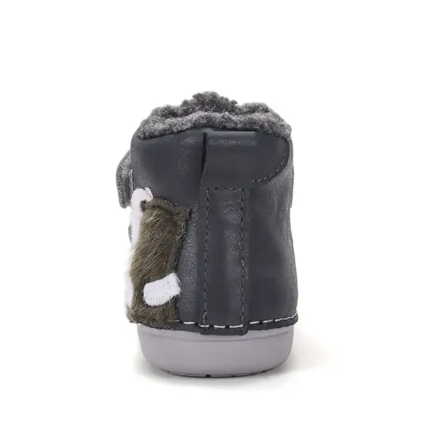 Ghete D.D.Step baieti, piele naturala, imblanite, bleumarin cu gri, model cu Urs polar_W066-62479A-20_Pebebe