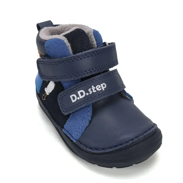 Ghete D.D Step baieti, piele naturala, talpa flexibila, captuseala textila, bleumarin_A071-62646B-21_Pebebe