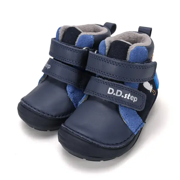 Ghete D.D Step baieti, piele naturala, talpa flexibila, captuseala textila, bleumarin_A071-62646B-21_Pebebe