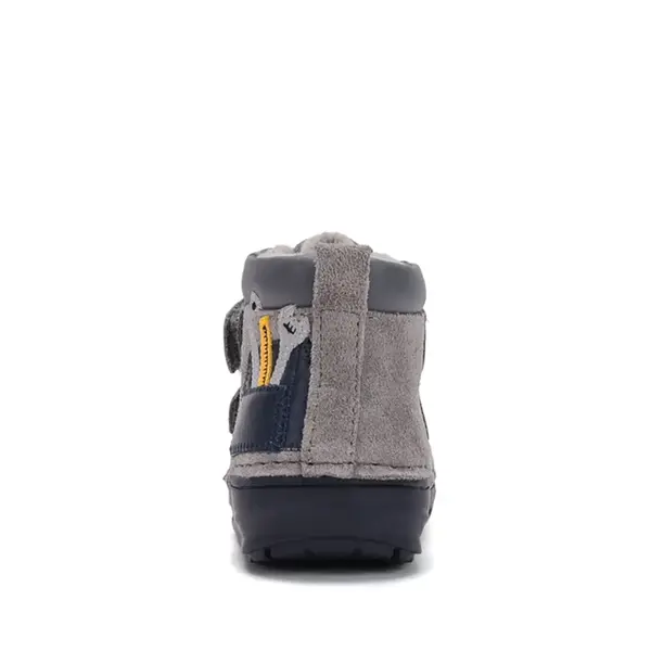 Ghete D.D Step baieti, piele naturala, talpa flexibila, captuseala textila, gri_A071-62646-21_Pebebe