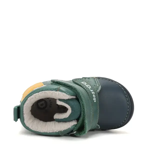 Ghete D.D Step baieti, piele naturala, talpa flexibila, captuseala textila, verde_A071-62646A-21_Pebebe
