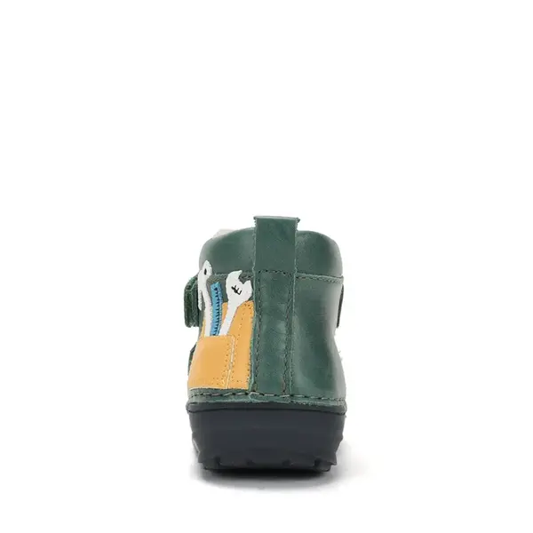 Ghete D.D Step baieti, piele naturala, talpa flexibila, captuseala textila, verde_A071-62646A-21_Pebebe