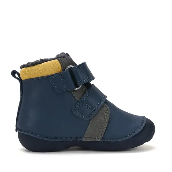 Ghete D.D Step baieti, piele naturala, talpa flexibila, imblanite, bleumarin, model cu excavator_W015-62928-19_Pebebe