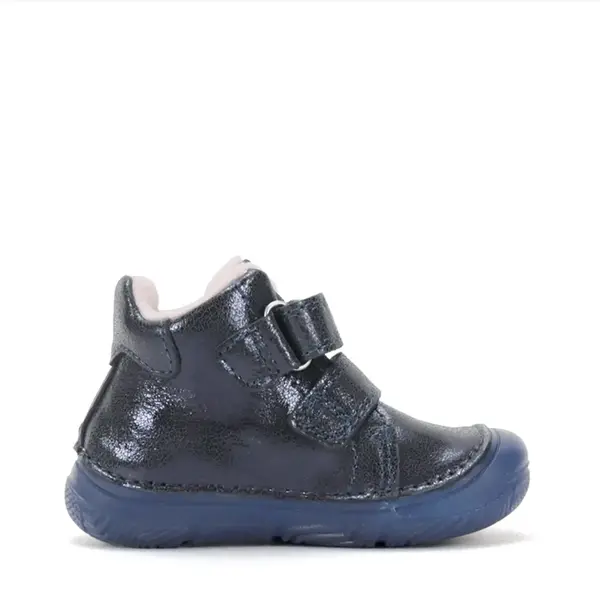 Ghete D.D Step fete, fluorescent, piele naturala, talpa flexibila, captuseala textila, bleumarin sidef, model curcubeu si inimioara_A082-62750-20_Pebebe