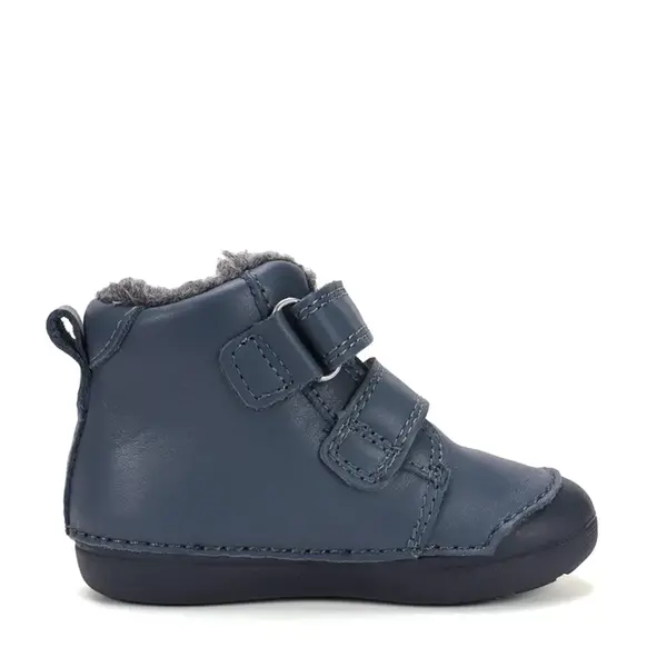 Ghete D.D.Step baieti, piele naturala, imblanite, bleumarin, model cu Urs polar_W066-62479-20_Pebebe