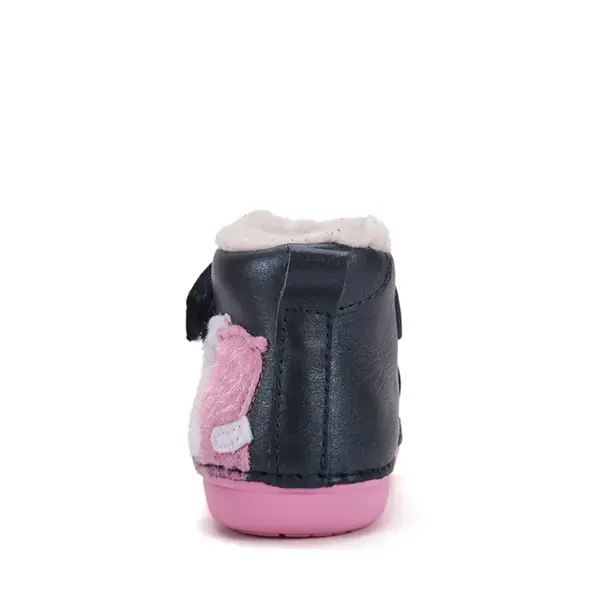 Ghete D.D.Step fete, piele naturala, imblanite, bleumarin sidef, model cu Urs polar_W066-62479D-20_Pebebe