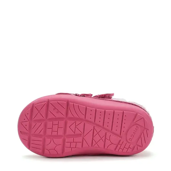 Ghete D.D.Step fete, piele naturala, imblanite, fuchsia, model cu Urs polar_W066-62479F-20_Pebebe