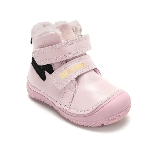 Ghete D.D Step fete, piele naturala, imblanite, roz_W082-62926DM-26_Pebebe