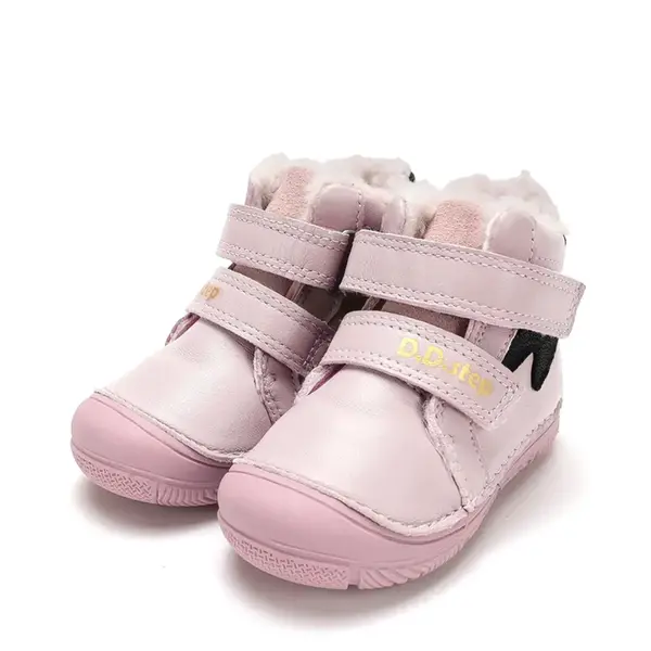 Ghete D.D Step fete, piele naturala, imblanite, roz_W082-62926DM-26_Pebebe